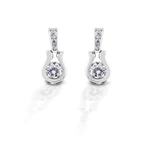 Kelly Herd Stylized Horseshoe Dangle Earrings - Sterling Silver