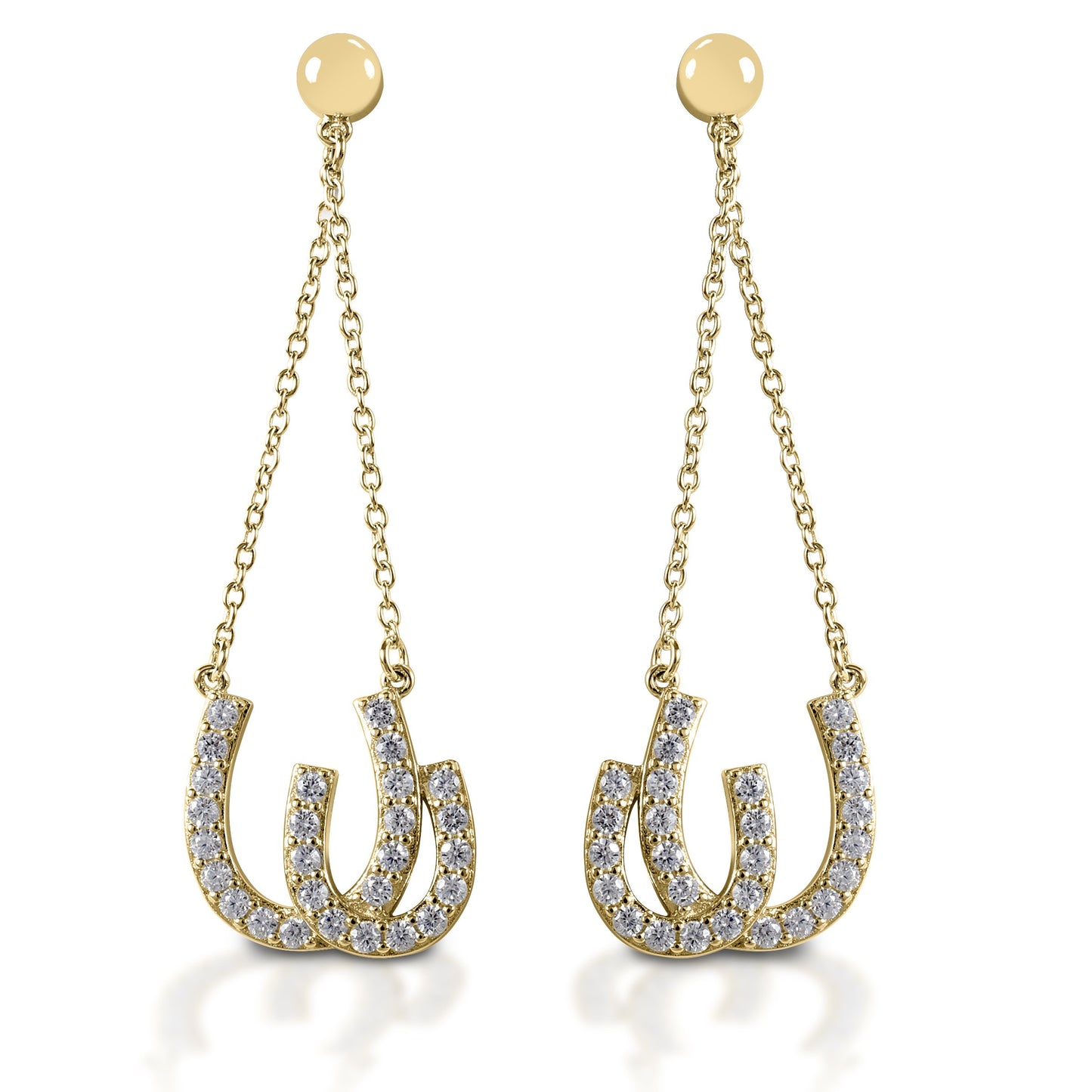 Kelly Herd Double Horseshoe Earrings - 14k Gold