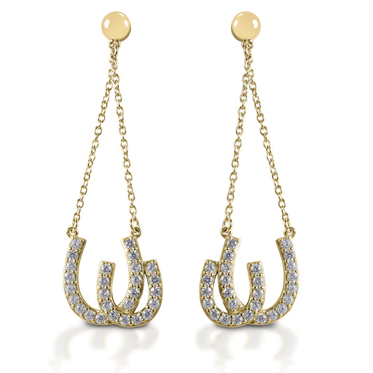 Kelly Herd Double Horseshoe Earrings - 14k Gold