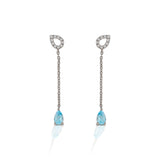 Kelly Herd Blue Topaz Fixed Lariat Earrings - Sterling Silver