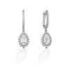 Kelly Herd Clear Pear Halo Hoop Earrings - Sterling Silver