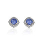 Kelly Herd Blue with Clear Accents Earring - Sterling Silver