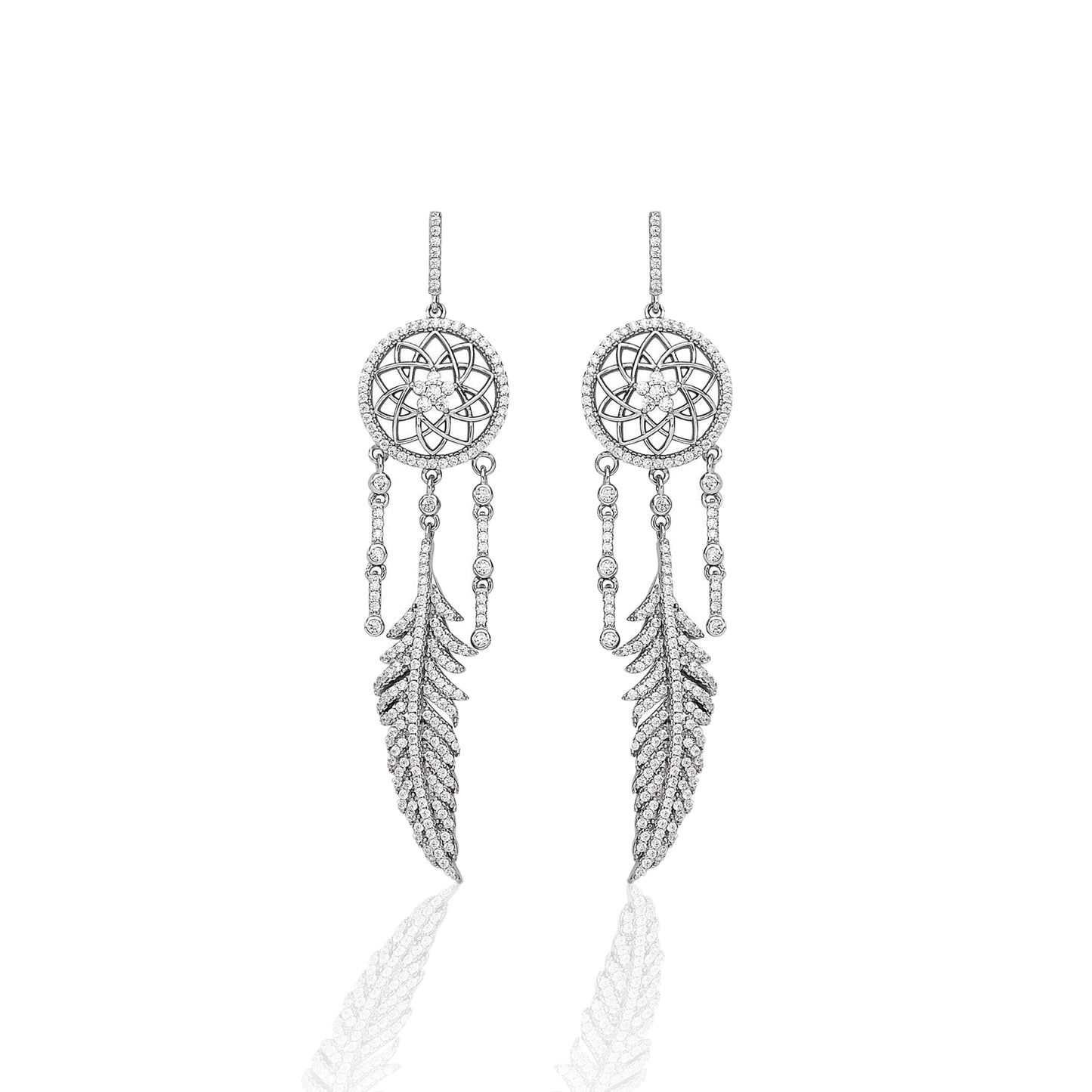 Kelly Herd Dream Catcher Dangle Earrings - Sterling Silver