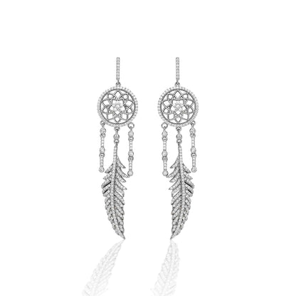 Kelly Herd Dream Catcher Dangle Earrings - Sterling Silver