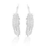 Kelly Herd Shimmering Feather Dangle Earrings - Sterling Silver