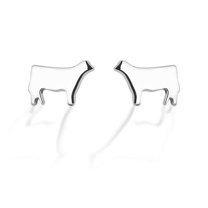 Kelly Herd Heifer Silhouette Earrings - Sterling Silver