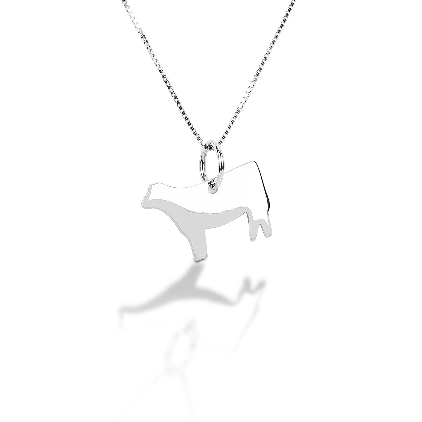 Kelly Herd Heifer Silhouette Pendant - Sterling Silver
