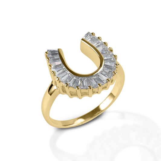 Kelly Herd Baguette Horseshoe Ring - 14k Gold