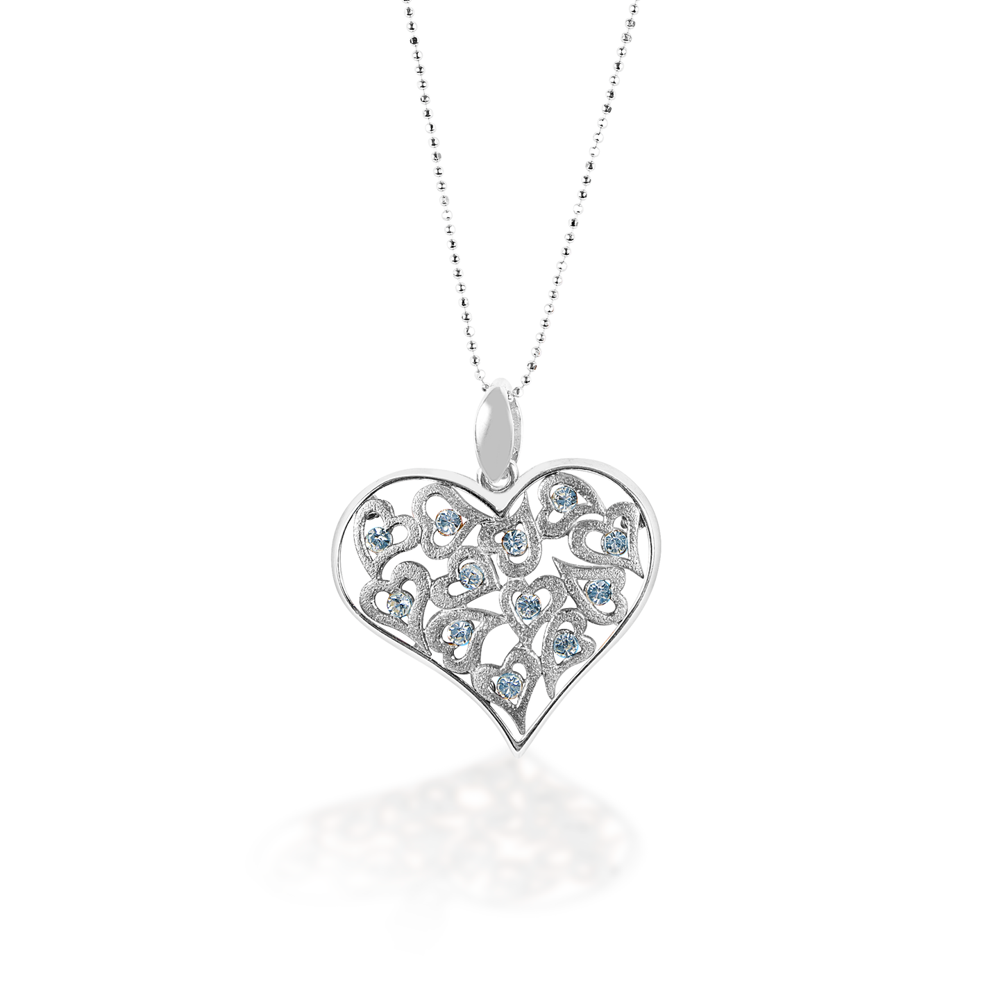 Kelly Herd Clear Multi-Heart Pendant - Sterling Silver