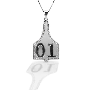 Kelly Herd Large Ear Tag Pendant - Sterling Silver