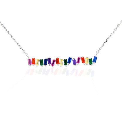 Kelly Herd Multi-Color Bar Necklace - Sterling Silver