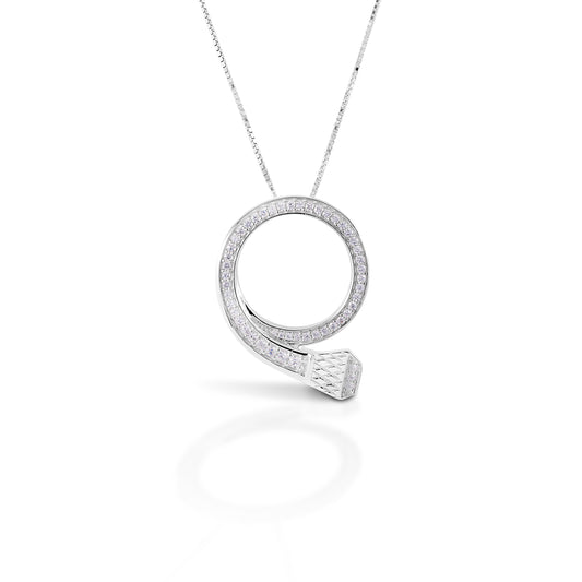 Kelly Herd PavÃƒÂ© Circle Nail Pendant - Sterling Silver