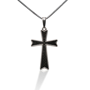 Kelly Herd Men's Cross Pendant Necklace - Sterling Silver