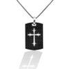 Kelly Herd Men's Etched Cross Tag Necklace - Sterling Silver