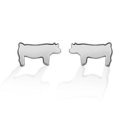Kelly Herd Pig Silhouette Earring - Sterling Silver