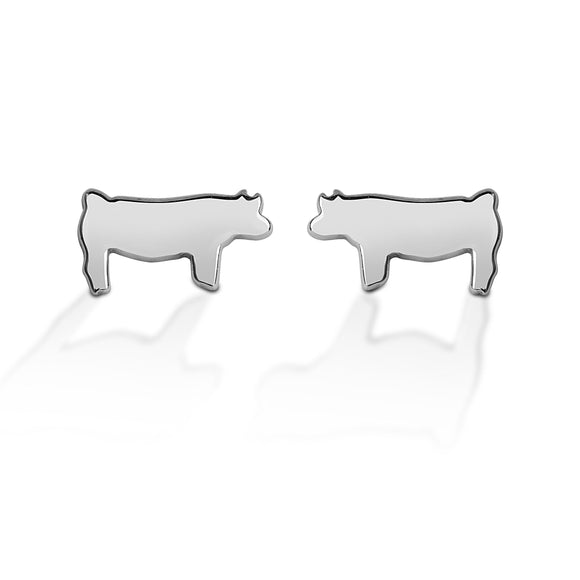 Kelly Herd Pig Silhouette Earring - Sterling Silver