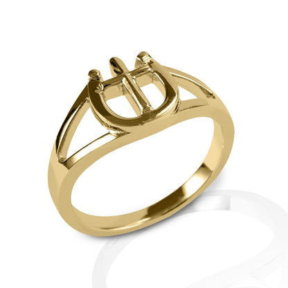 Kelly Herd Cross & Horseshoe Ring - 14k Gold