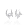 S2JER - Kelly Herd Clear Double Horseshoe Stud Earrings - Sterling Silver