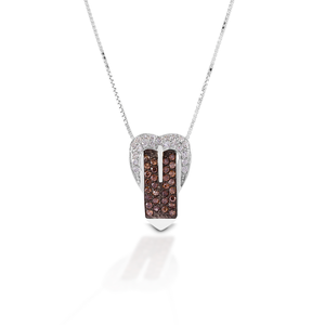 Kelly Herd Cognac Buckle Necklace - Sterling Silver