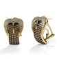 Kelly Herd Cognac Buckle Earrings - 14k Gold