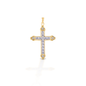 Kelly Herd Clear Cross Pendant - 14K Yellow Gold
