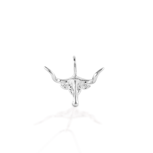 Kelly Herd Small Longhorn Pendant - 14K White Gold