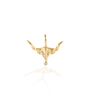 Kelly Herd Small Longhorn Pendant - 14K Yellow Gold