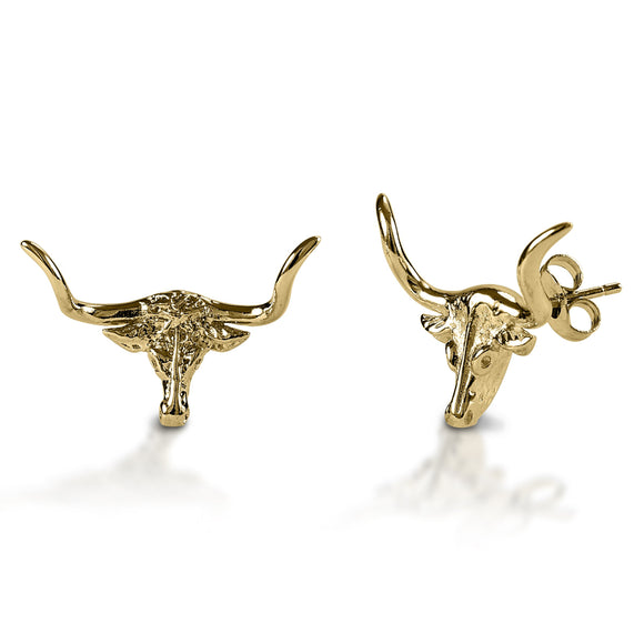 Kelly Herd Post Back Longhorn Earring - 14k Gold