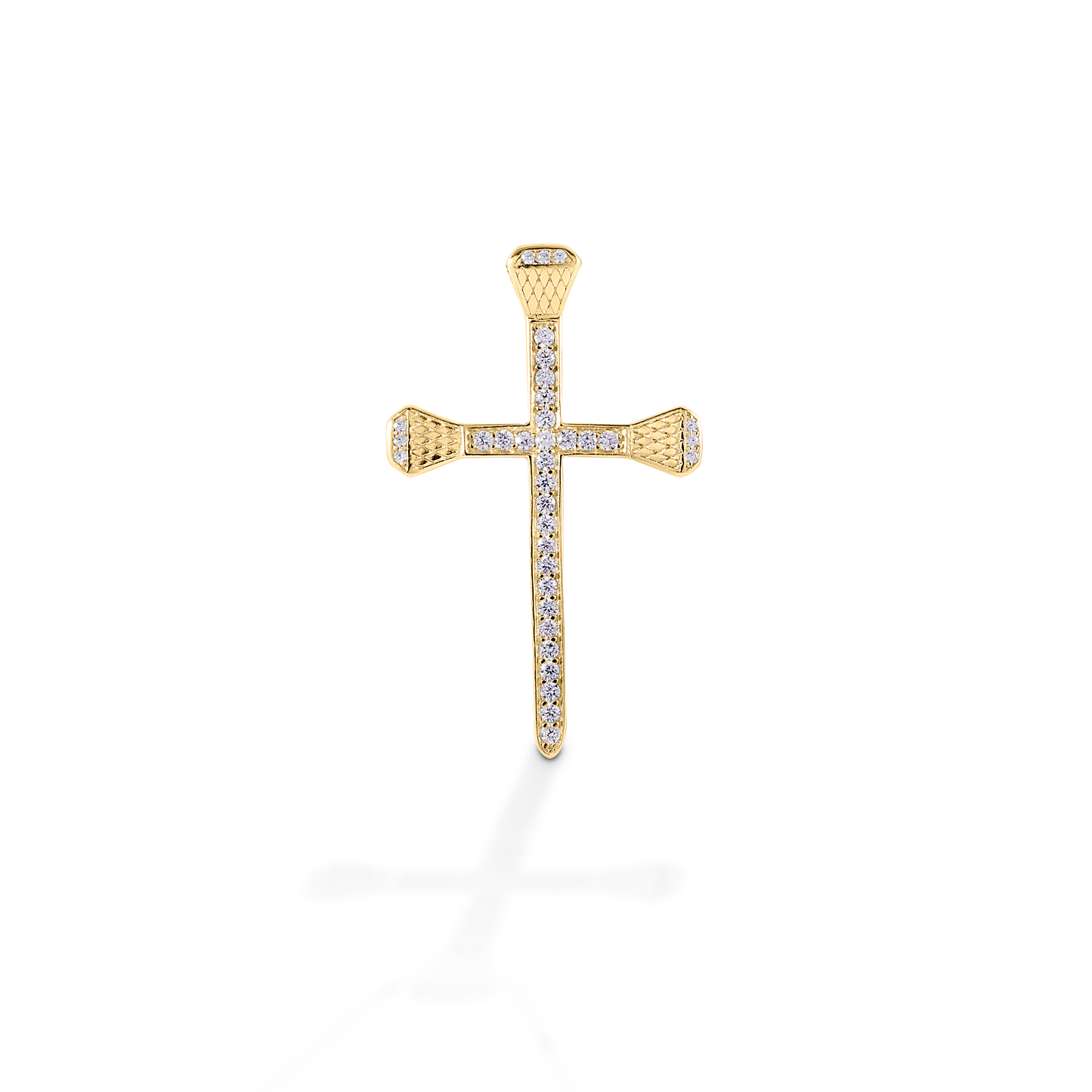 Kelly Herd PavÃƒÂ© Horseshoe Nail Cross Pendant - 14K Yellow Gold