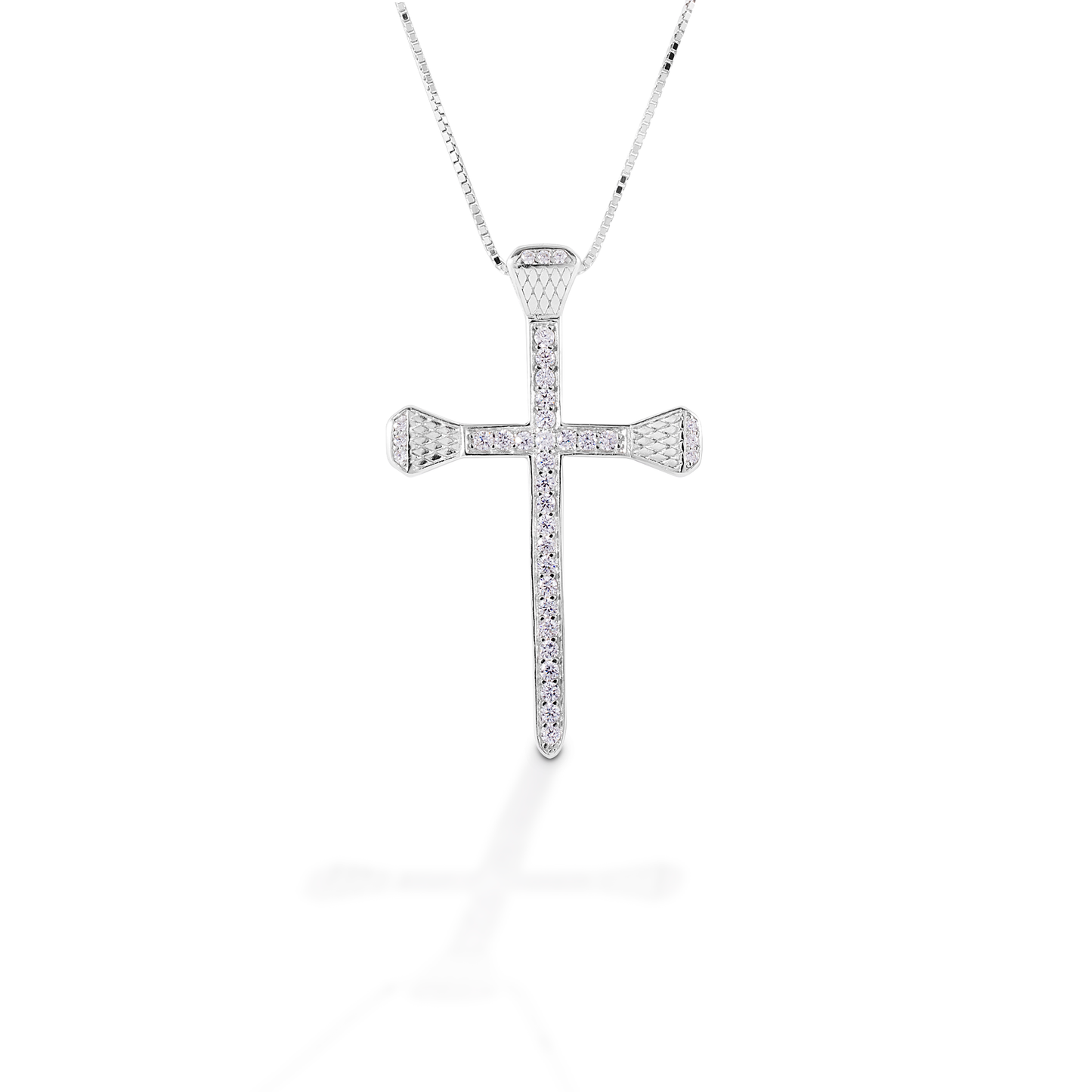 Kelly Herd PavÃƒÂ© Horseshoe Nail Cross Necklace - Sterling Silver