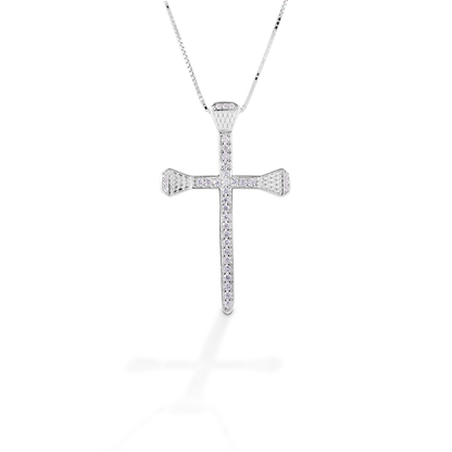Kelly Herd PavÃƒÂ© Horseshoe Nail Cross Necklace - Sterling Silver