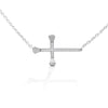 Kelly Herd Horizontal PavÃƒÂ© Horseshoe Nail Cross Necklace - Sterling Silver