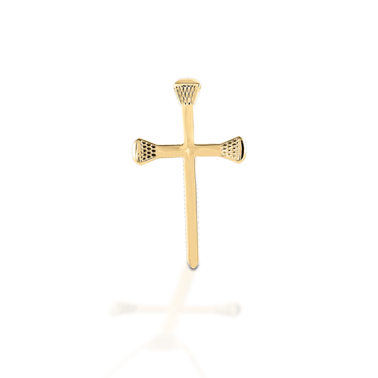 Kelly Herd Horseshoe Nail Cross Pendant - 14K Yellow Gold