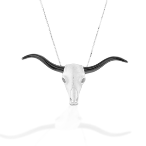 Kelly Herd Longhorn Skull Necklace - Sterling Silver