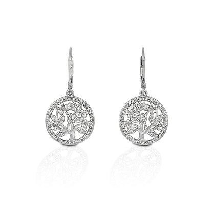 Kelly Herd Circle Tree Earring - Sterling Silver