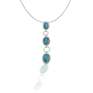 Kelly Herd Turquoise Drop Pendant Necklace - Sterling Silver