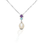 Kelly Herd Amethyst & Blue Topaz Tear Drop Pearl Pendant - Sterling Silver