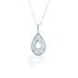 Kelly Herd Turquoise & Clear Teardrop Pendant - Sterling Silver