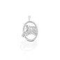Kelly Herd Oval Halter Horsehead Pendant - 14K White Gold