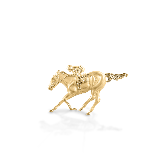 Kelly Herd Race Horse & Jockey 1 Pendant - 14K Yellow Gold