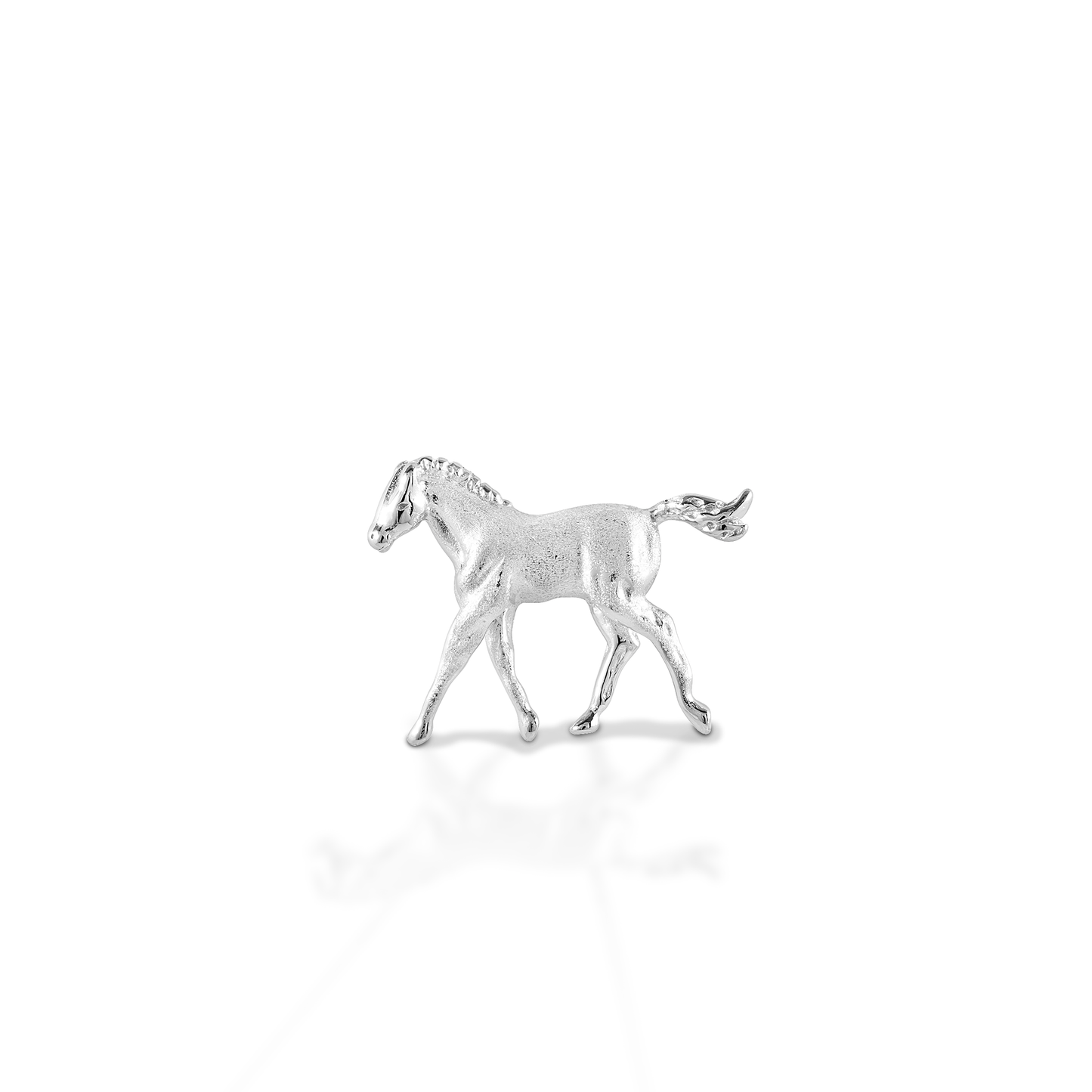 Kelly Herd Trotting Colt Pendant - 14K White Gold