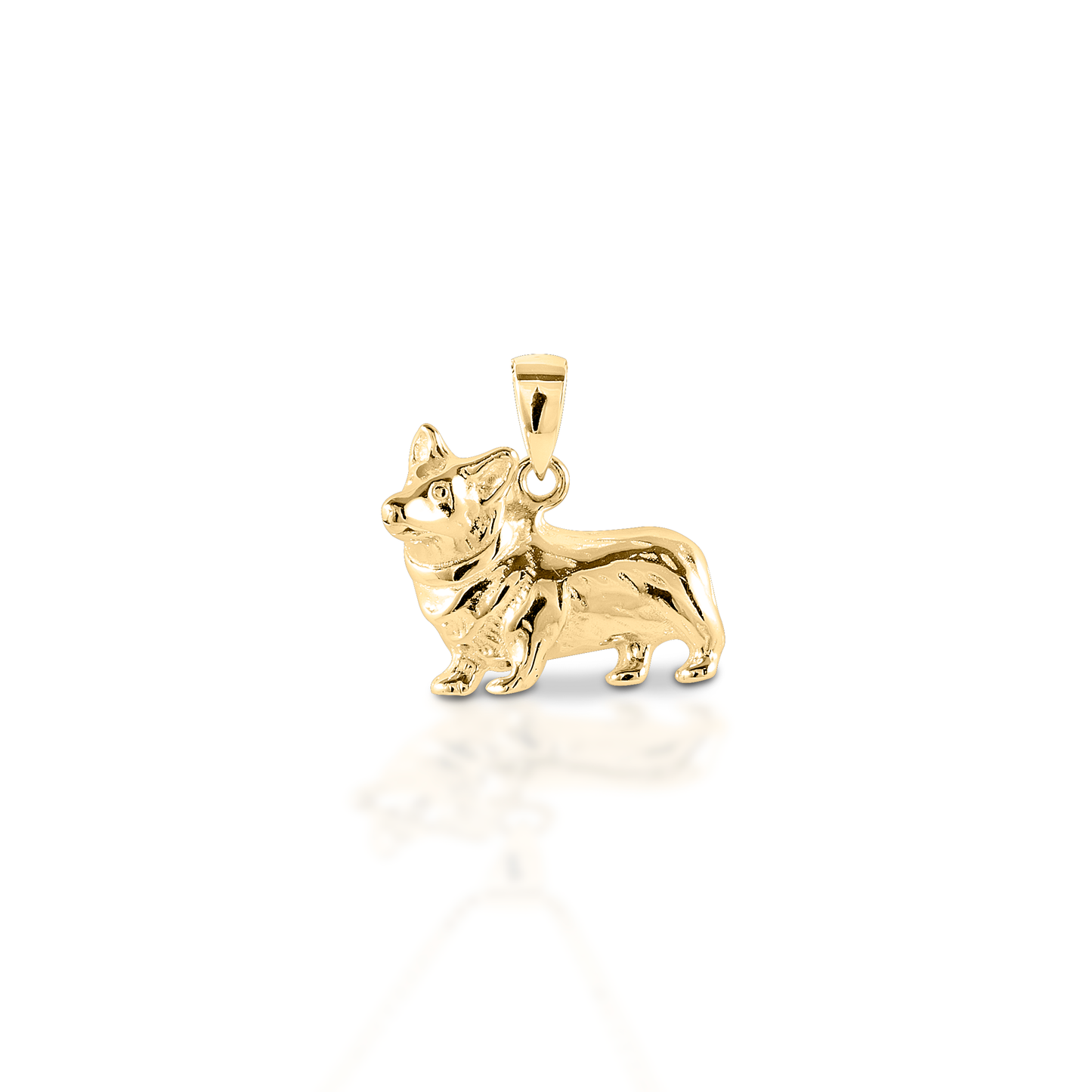 Kelly Herd Small Corgi Pendant - 14K Yellow Gold