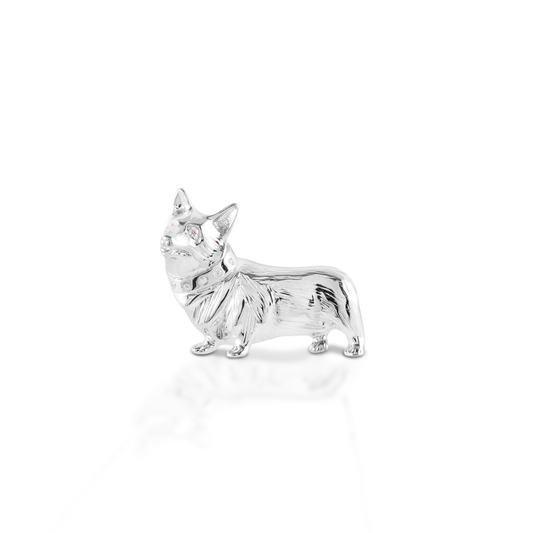 Kelly Herd Large Corgi Pendant - 14K White Gold