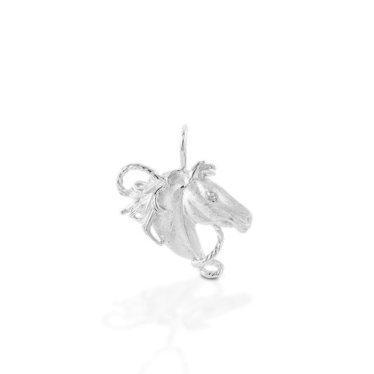 Kelly Herd Horsehead Pendant - 14K White Gold