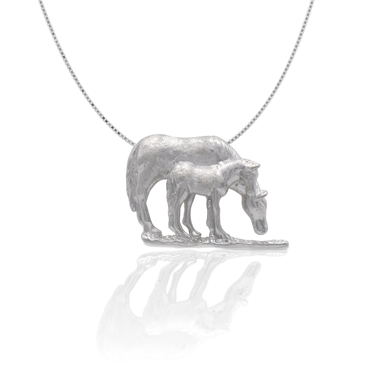 Kelly Herd Grazing Mare & Foal Pendant - Sterling Silver