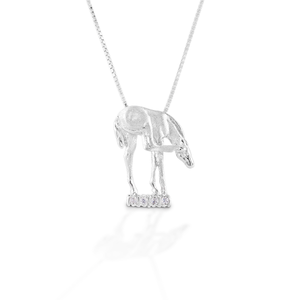 Kelly Herd Scratching Foal Pendant - Sterling Silver