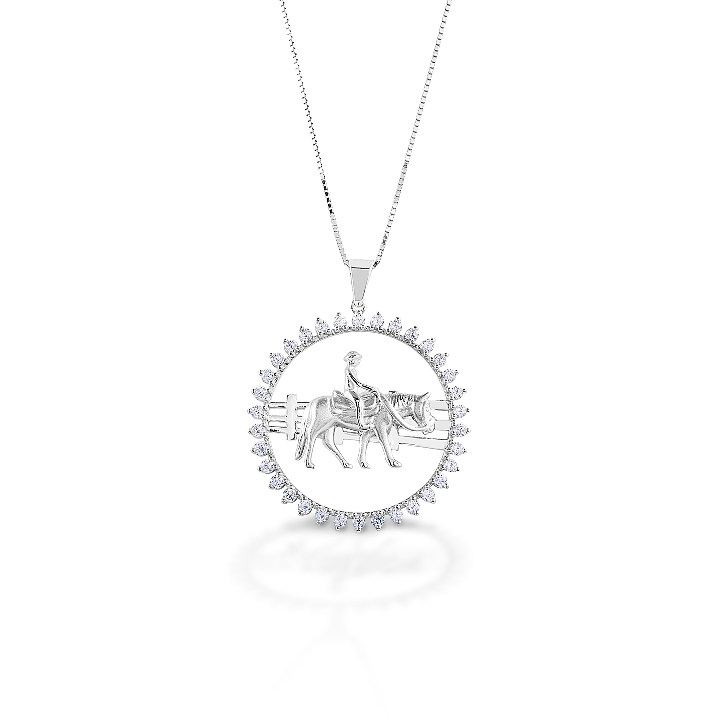 Kelly Herd Stone Circle Ranch Horse Pendant - Sterling Silver