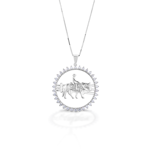 Kelly Herd Stone Circle Ranch Horse Pendant - Sterling Silver