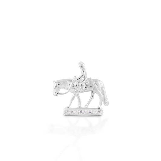 Kelly Herd Small Western Pleasure Horse Pendant - 14K White Gold