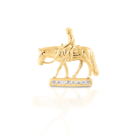 Kelly Herd Small Western Pleasure Horse Pendant - 14K Yellow Gold
